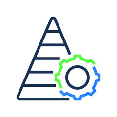 Gear and analytics icon vector,Gear sign, analytics sign, editable business icon.
