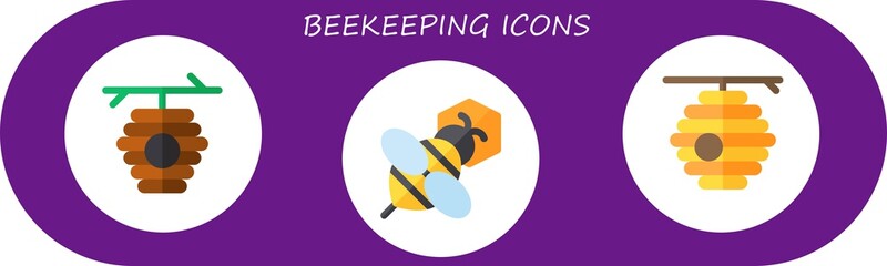 Modern Simple Set of beekeeping Vector flat Icons