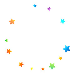 Rainbow Festive Confetti. Carnival Star Falling.