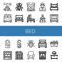 Set of bed icons
