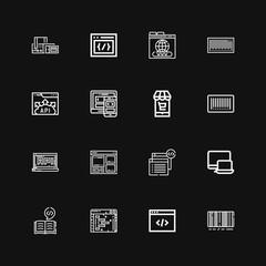 Editable 16 coding icons for web and mobile