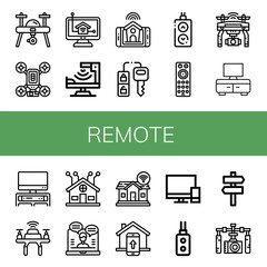 remote simple icons set