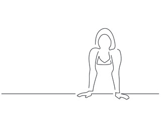 Baker isolated line drawing, vector illustration design. Food collection.