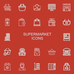 Editable 22 supermarket icons for web and mobile