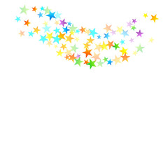 Rainbow Festive Confetti. Carnival Star Falling.