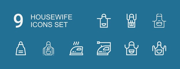 Editable 9 housewife icons for web and mobile