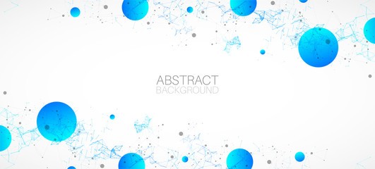 Template for science and technology presentation. Plexus style background.