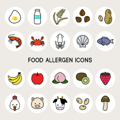 アレルギー 食品  アイコン / vector eps