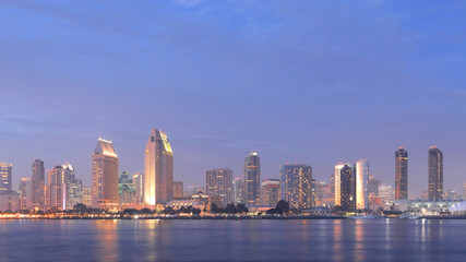 Fototapeta na wymiar San Diego, California skyline seen at dark