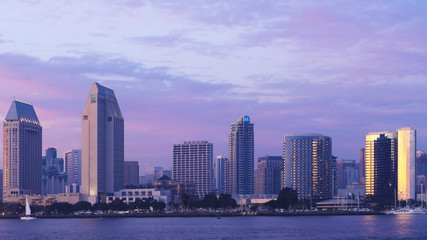 San Diego, California skyline viewed at dark