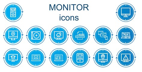 Editable 14 monitor icons for web and mobile