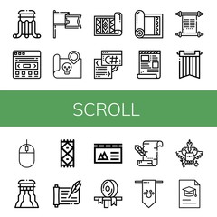 Set of scroll icons