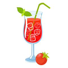 Bloody mary cocktail isolate on white background. Vector graphics