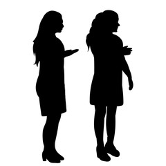 silhouette of a girl standing talking