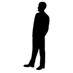 isolated, black silhouette man, guy stands
