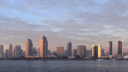 San Diego, California skyline seen at twilight