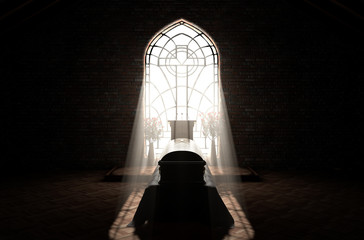 Church Interior Light & Funeral