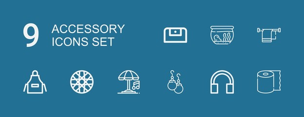 Editable 9 accessory icons for web and mobile