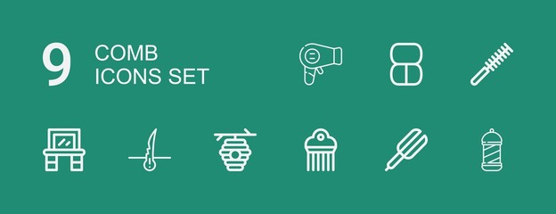 Editable 9 comb icons for web and mobile