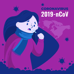 corona virus/Flu and Sickness Concept with corona affected patient/human are showing corona virus symptoms and risk factors. health and medical vector illustration. Corona Virus outbreak .