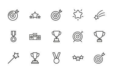 Big set of competitions line icons.