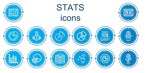 Editable 14 stats icons for web and mobile