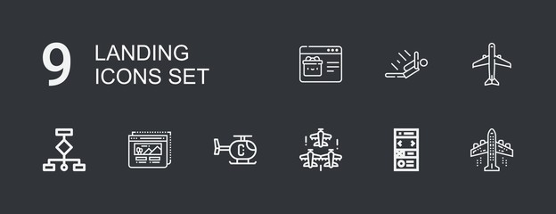 Editable 9 landing icons for web and mobile