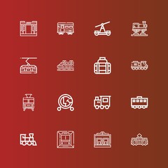 Editable 16 tram icons for web and mobile