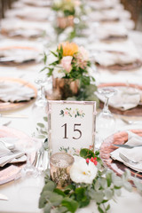Wedding dining table. Rustic wedding.