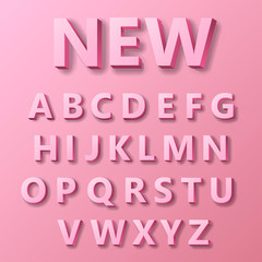 New bright pink 3D Alphabet Letters