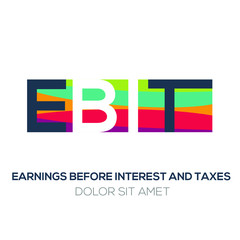 Creative colorful logo , EBIT mean (earnings before interest and taxes) .