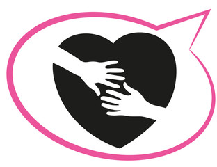 Aide mains tendues  phylactère bulle 4