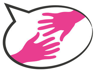 Aide mains tendues  phylactère bulle 5