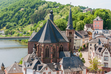 Saarburg, Saar, Fluss, Stadt, Altstadt, Laurentiuskirche, Leukmündung, Leuckbach, Weinstadt,...