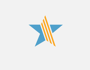 Abstract bright star logo icon with stripes for your company