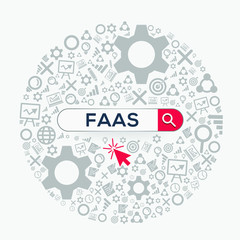  FAAS mean (function as a service) Word written in search bar ,Vector illustration.