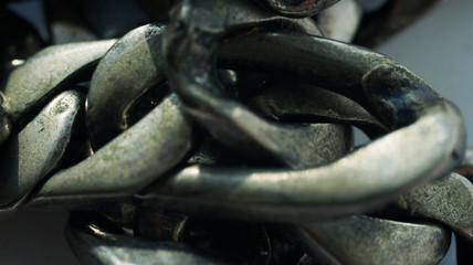 Close up Detail of metal chain.background with copy space. - Image