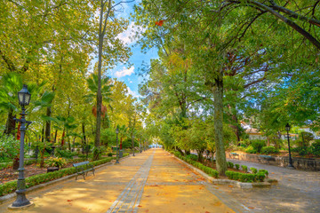 Ronda, Andalusia, Spain. Alameda del Tajo public city park