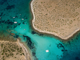 Paros island Aegean sea in Greece from a drone