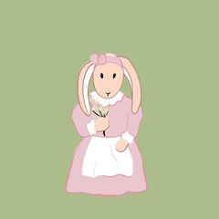 digital art of cute rabbit