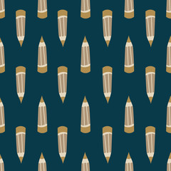 Pattern with pencils in flat style.