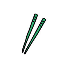 chopsticks doodle icon, vector illustration