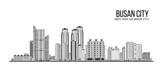 Cityscape Building Abstract Simple shape and modern style art Vector design - Busan city