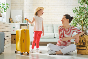 family preparing for the journey