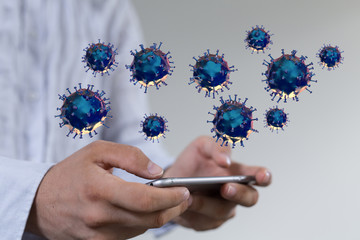 Virus abstract background. protection Genetics Bacteriological Microorganism..