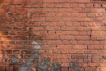 Closeup of the old brick wall