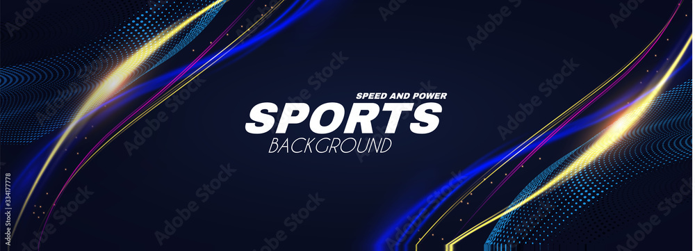 Wall mural abstract sport background with motion elements. light dynamic effect.