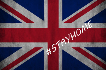 Fototapeta premium Flag with the stayhome saying