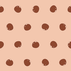 Simple beige vector pattern with chocolate praline
