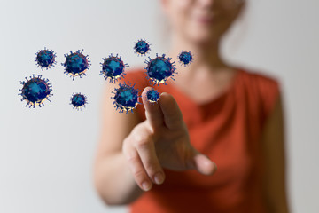 Virus abstract background. protection Genetics Bacteriological Microorganism..